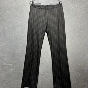 Karen Kane Lifestyle Size 6 Gray Red White Stripe Stretch Wide Leg Dress Pants